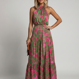 Rowen | Drapírozott Halter Midi Ruha