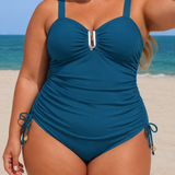 Madeline | Plus Size Midnight Riviera Tankini Szett