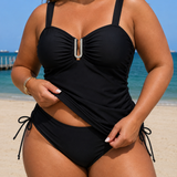 Madeline | Plus Size Midnight Riviera Tankini Szett