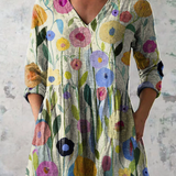 Ludmila | Hosszú blúz V-nyakkivágással