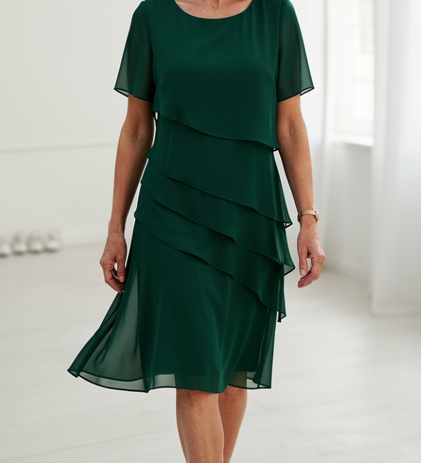 Juliette | Elegáns, lágy esésű ruha fodrokkal