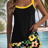 Federica - Ráncos Tankini Rövidnadrág Szett