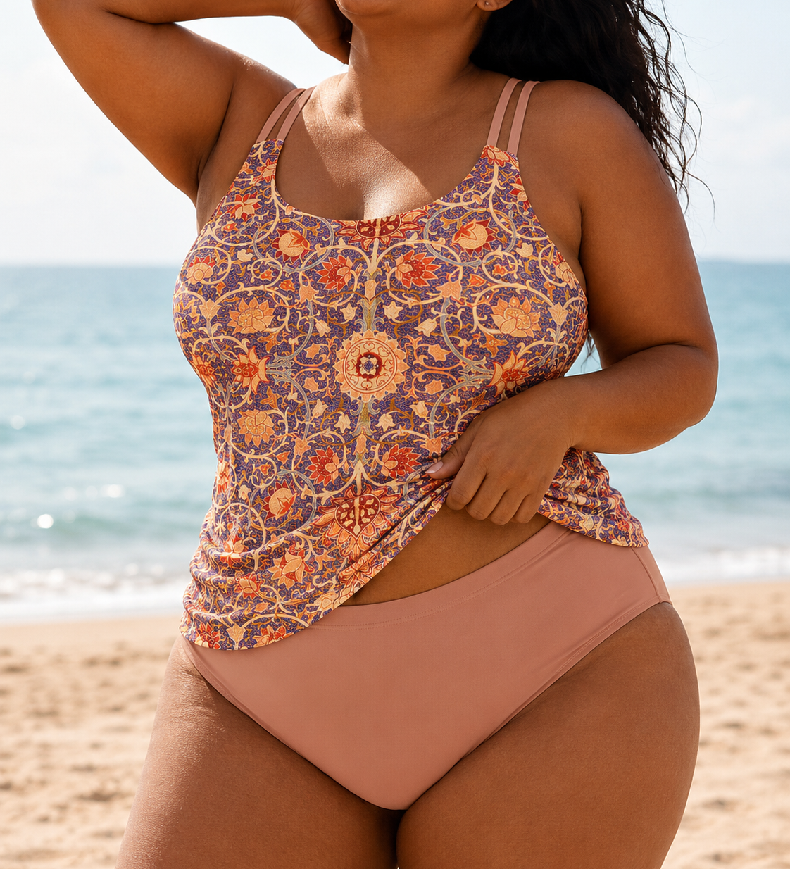 Madeleine | Nagyméretű Vintage Virágmintás Tankini Szett