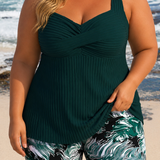 Edith - Plus Size Elegáns Tankini Rövidnadrág Szett