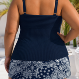 Trish - Nagyobb Méretű Elegáns Ráncolt Fürdőruha Készlet