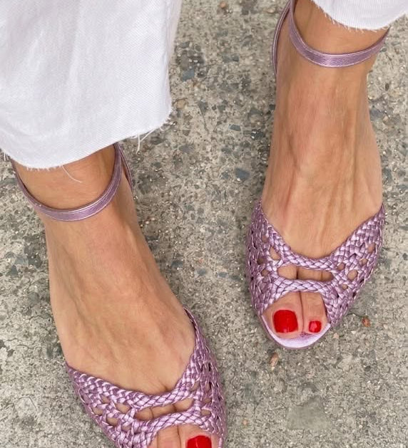 Isadora | Woven Gold Sandals