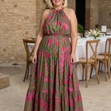 Rowen | Drapírozott Halter Midi Ruha