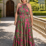Rowen | Drapírozott Halter Midi Ruha