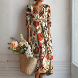 Nóra - Bohemian floral patterned dress
