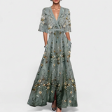 Márta - Elegáns virágmintás maxi ruha